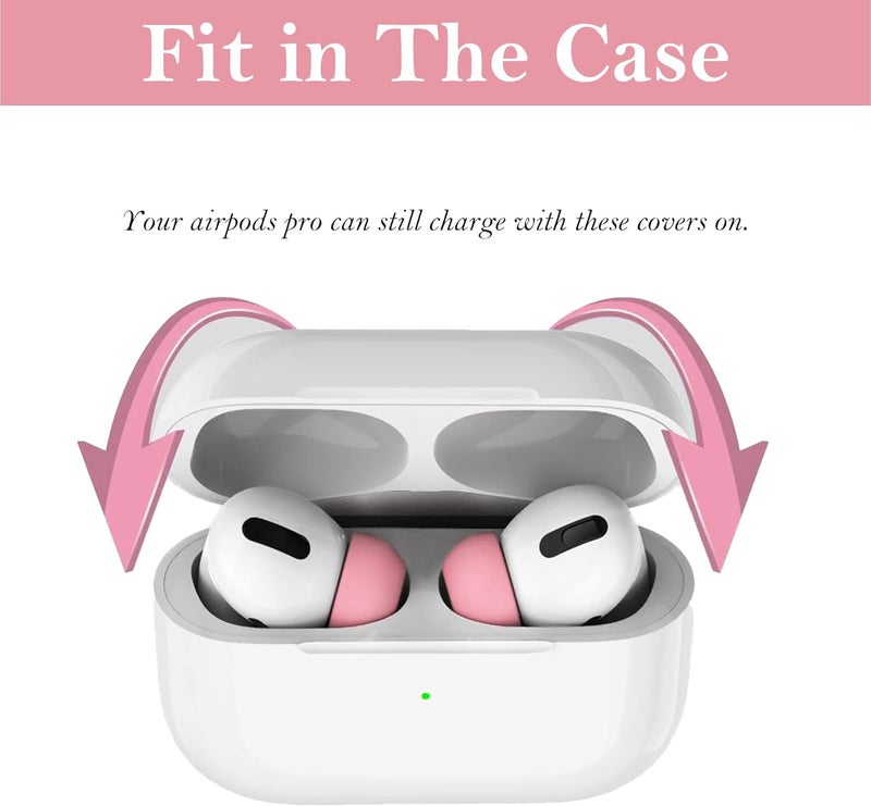 Vsagier 4 Pairs Replacement Ear Tips for AirPods Pro and AirPods Pro 2 with Noise Reduction Hole, Non-Slip Soft Silicone Ear Tips for AirPods Pro and Fit in The Charging Case(XS/S/M/L) - Image 4